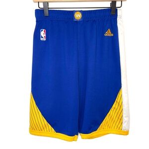 Adidas Boys Golden State Warriors Shorts LARGE 14-16 Blue Basketball Authentic
